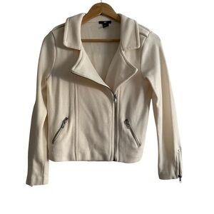 H&M White Moto Zip Jacket